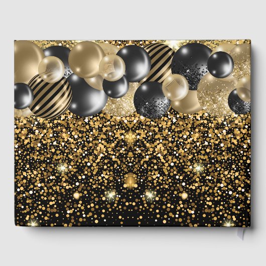 Luxe 30e verjaardag - Gepersonaliseerd zwart goud Gastenboek (Achterkant)