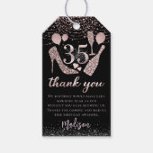 Luxe 35e verjaardag persoonlijke dank cadeaulabel (Voorkant)