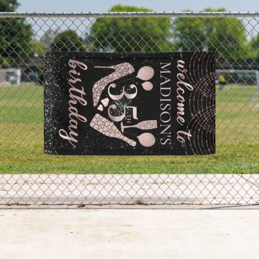 Luxe 35e verjaardag Persoonlijke welkomstteken Spandoek (Insitu)