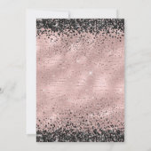 Luxe 35e verjaardag Roos Gold en zwarte glitter Kaart (Achterkant)