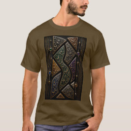 Luxe 3D Arabische Letter Mozaïek Abstract T-shirt