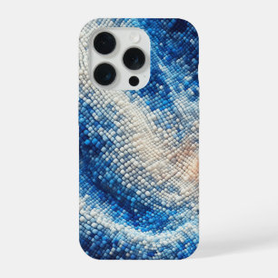 Luxe 3D Blau Mozaïek Golf Case Vloeiend Blauw & Wi iPhone 15 Pro Case