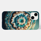 Luxe 3D Geode Gesneden Agaat Teal en Goud Druzy C Case-Mate iPhone Case (Achterkant (horizontaal))