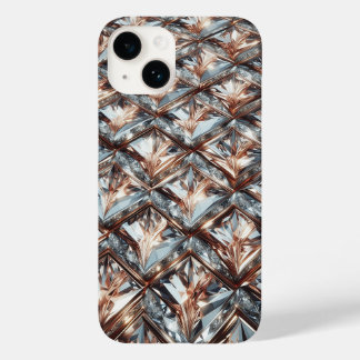 Luxe 3D geometrische diamant en rozegoud mozaïek C Case-Mate iPhone 14 Hoesje