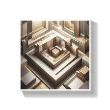 Luxe 3D geometrische doolhof - Moderne gouden en g