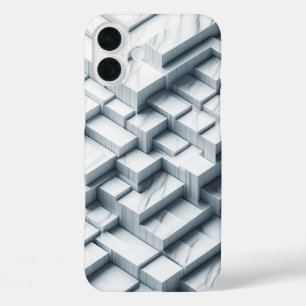Luxe 3D geometrische witte marmeren hoes - Modern 