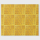 Luxe 3D Gold Hearts Wrapping Paper Roll Cadeaupapier (Vlak)