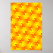 Luxe 3D goud schubpatroon optische illusie Poster (Voorkant)