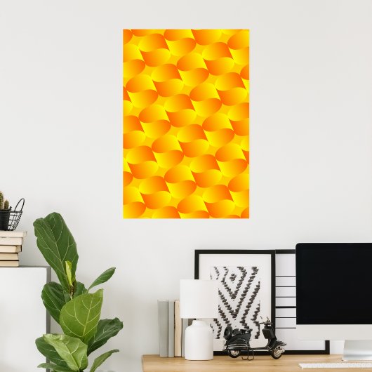 Luxe 3D goud schubpatroon optische illusie Poster (Thuiskantoor)