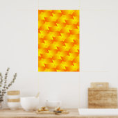 Luxe 3D goud schubpatroon optische illusie Poster (Keuken)