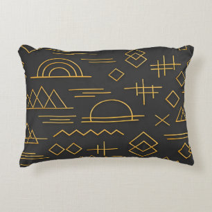 Luxe 3D gouden geëmbosseerd geometrisch patroon Accent Kussen