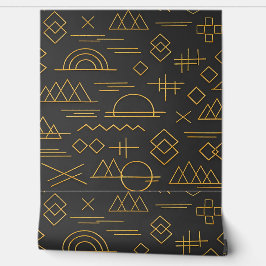 Luxe 3D gouden geëmbosseerd geometrisch patroon  Behang