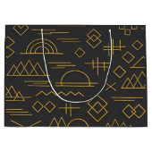 Luxe 3D gouden geprägde geometrische patroon  Groot Cadeauzakje (Voorkant)
