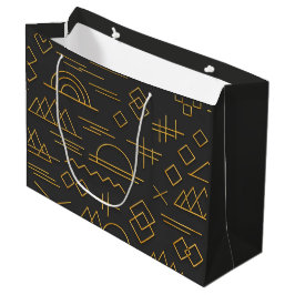 Luxe 3D gouden geprägde geometrische patroon  Groot Cadeauzakje