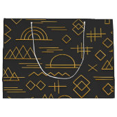 Luxe 3D gouden geprägde geometrische patroon  Groot Cadeauzakje (Achterkant)