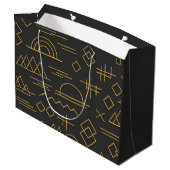 Luxe 3D gouden geprägde geometrische patroon  Groot Cadeauzakje (Achterkant Gekanteld)