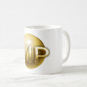 Luxe 3D Gouden VIP-embleem Koffiemok (Voorkant rechts)