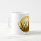 Luxe 3D Gouden VIP-embleem Koffiemok (Voorkant links)