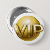 Luxe 3D Gouden VIP-embleem Ronde Button 7,6 Cm (Voorkant /achterkant)