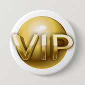 Luxe 3D Gouden VIP-embleem Ronde Button 7,6 Cm (Voorkant)