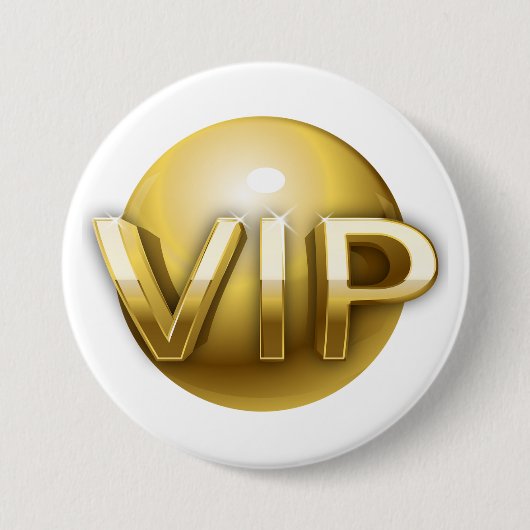 Luxe 3D Gouden VIP-embleem Ronde Button 7,6 Cm (Voorkant)
