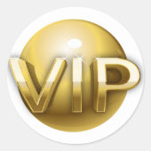 Luxe 3D Gouden VIP-embleem Ronde Sticker (Voorkant)