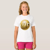 Luxe 3D Gouden VIP-embleem T-shirt (Voorkant volledig)