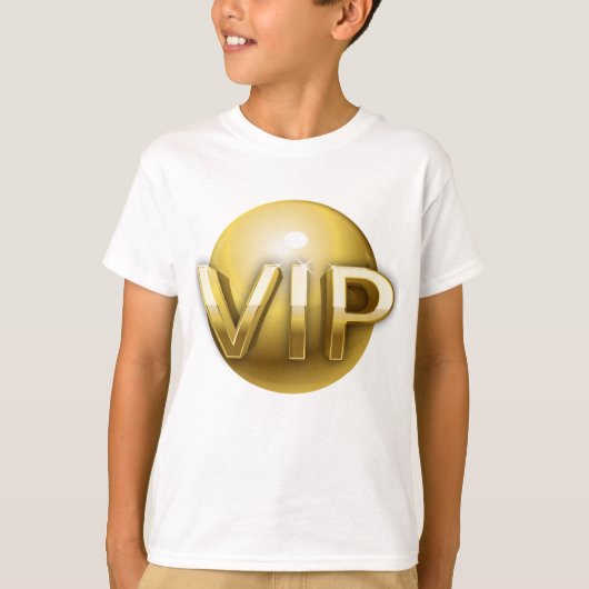 Luxe 3D Gouden VIP-embleem T-shirt (Voorkant)