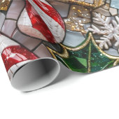 Luxe 3D Kerst Mosaïek Rol Cadeaupapier (Rol Hoek)