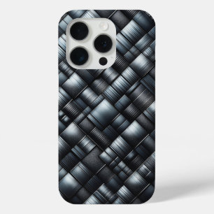 Luxe 3D koolstofstalen geweven telefoonhoesje - Me iPhone 15 Pro Case