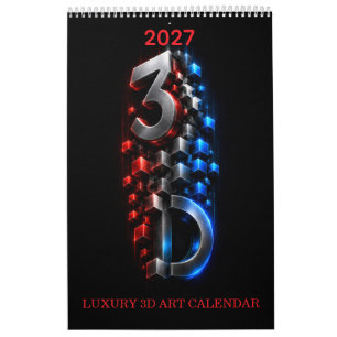 Luxe 3D-kunst 2027-agenda Kalender
