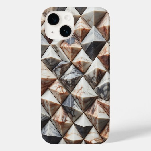 Luxe 3D marmeren geometrische telefoonhoes - Elega Case-Mate iPhone Case (Achterkant)