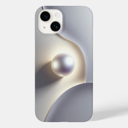 Luxe 3D Minimalistische Parel met Zachte Ethische Case-Mate iPhone Case (Achterkant)