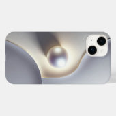 Luxe 3D Minimalistische Parel met Zachte Ethische Case-Mate iPhone Case (Achterkant (horizontaal))
