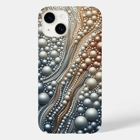 Luxe 3D Parel Stroom Gradiënt en Iriserende Kralen Case-Mate iPhone Case (Achterkant)
