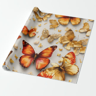 ✨ Luxe 3D Sparkling Butterfly Naadloos Patter Cadeaupapier