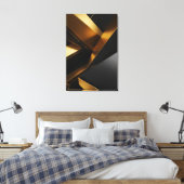 Luxe 3D wand moderne metalen ontwerp Canvas Afdruk (Insitu (Slaapkamer))