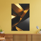 Luxe 3D wand moderne metalen ontwerp Canvas Afdruk (Insitu (Woonkamer))