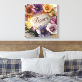 Luxe 3D wenskaart met bloemendesign Canvas Afdruk