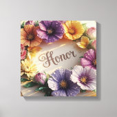 Luxe 3D wenskaart met bloemendesign Canvas Afdruk (Voorkant)