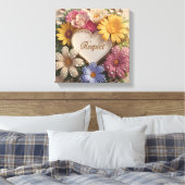 Luxe 3D wenskaart met bloemendesign Canvas Afdruk (Insitu (Slaapkamer))