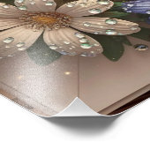 Luxe 3D Wenskaart met Floral Design Foto Afdruk (Hoek)