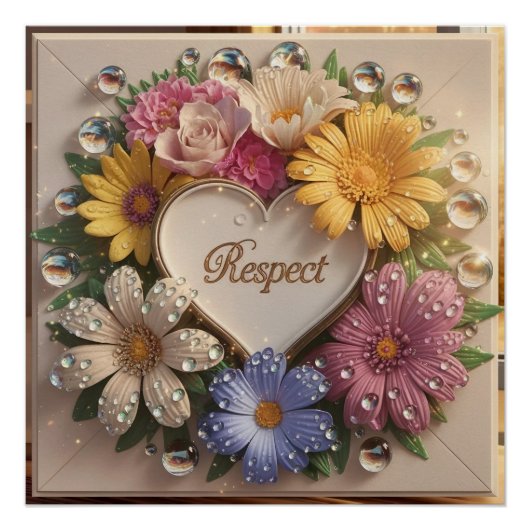 Luxe 3D Wenskaart met Floral Design Perfect Poster (Voorkant)