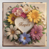 Luxe 3D Wenskaart met Floral Design Poster (Voorkant)