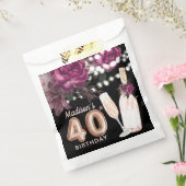 Luxe 40e verjaardag Gepersonaliseerde Roos wijn Bedankzakje (Gezegeld)