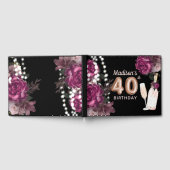 Luxe 40e verjaardag Gepersonaliseerde Roos wijn Gastenboek (Volledig)