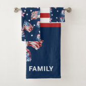 Luxe 4 juli Patriottisch gepersonaliseerd Bad Handdoek (Insitu)