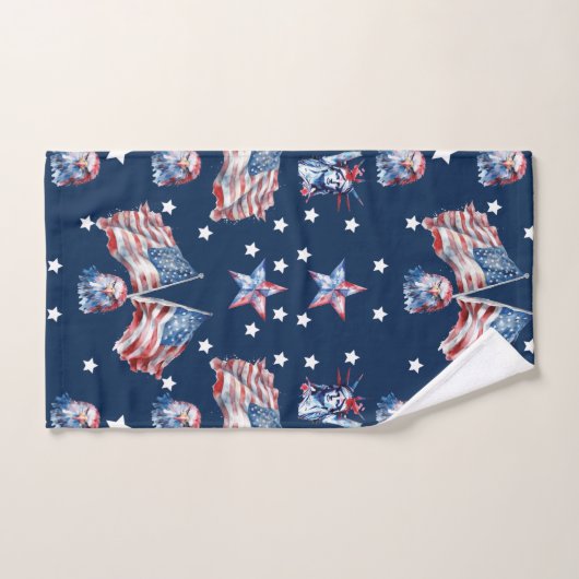 Luxe 4 juli Patriottisch gepersonaliseerd Bad Handdoek (Handdoek)
