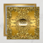 Luxe 50e gouden verjaardagsfeest Goud Kaart (Voorkant / Achterkant)