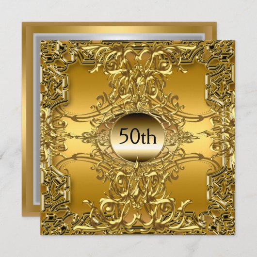 Luxe 50e gouden verjaardagsfeest Goud Kaart (Voorkant / Achterkant)